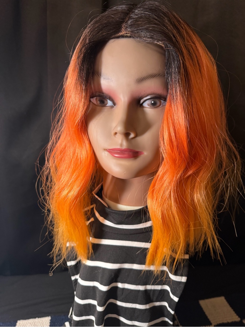 Orange Ombre Synthetic Lace Front Wig - Women Hair